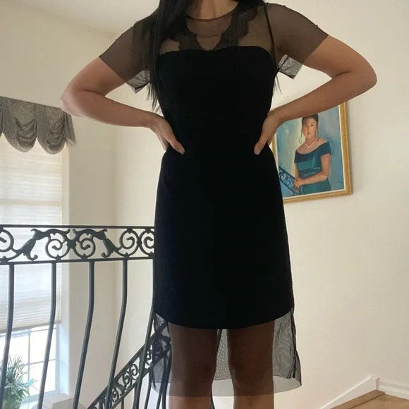 Sandro | Dresses | Sandro Black And Lace Dress | Poshmark